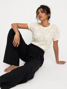 Judith & Charles Crochet Style Cropped Top